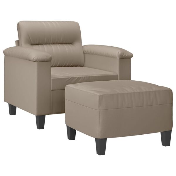 vidaXL Πολυθρόνα Taupe 60 εκ. από Ύφασμα Μικροϊνών με Υποπόδιο