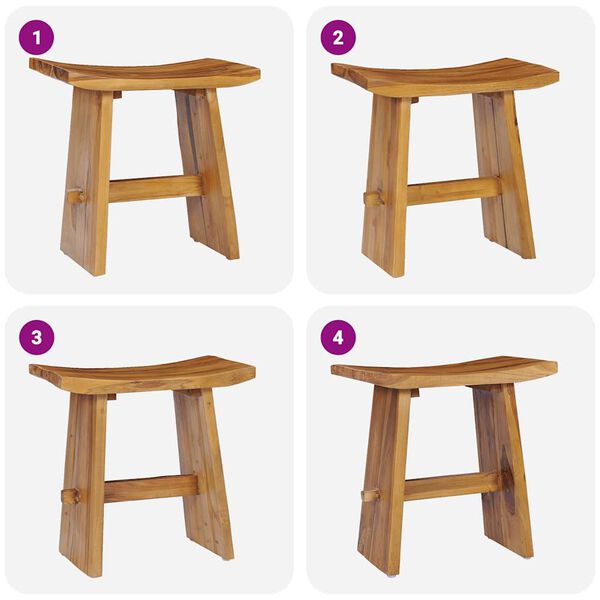 vidaXL Σκαμπό από Μασίφ Ξύλο Teak