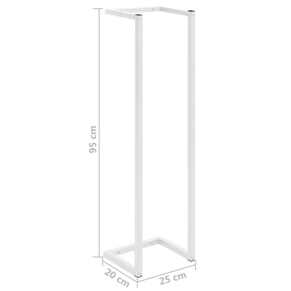 vidaXL Βάση για Πετσέτες Επιτοίχια Λευκή 25 x 20 x 95 εκ. Ατσάλινη