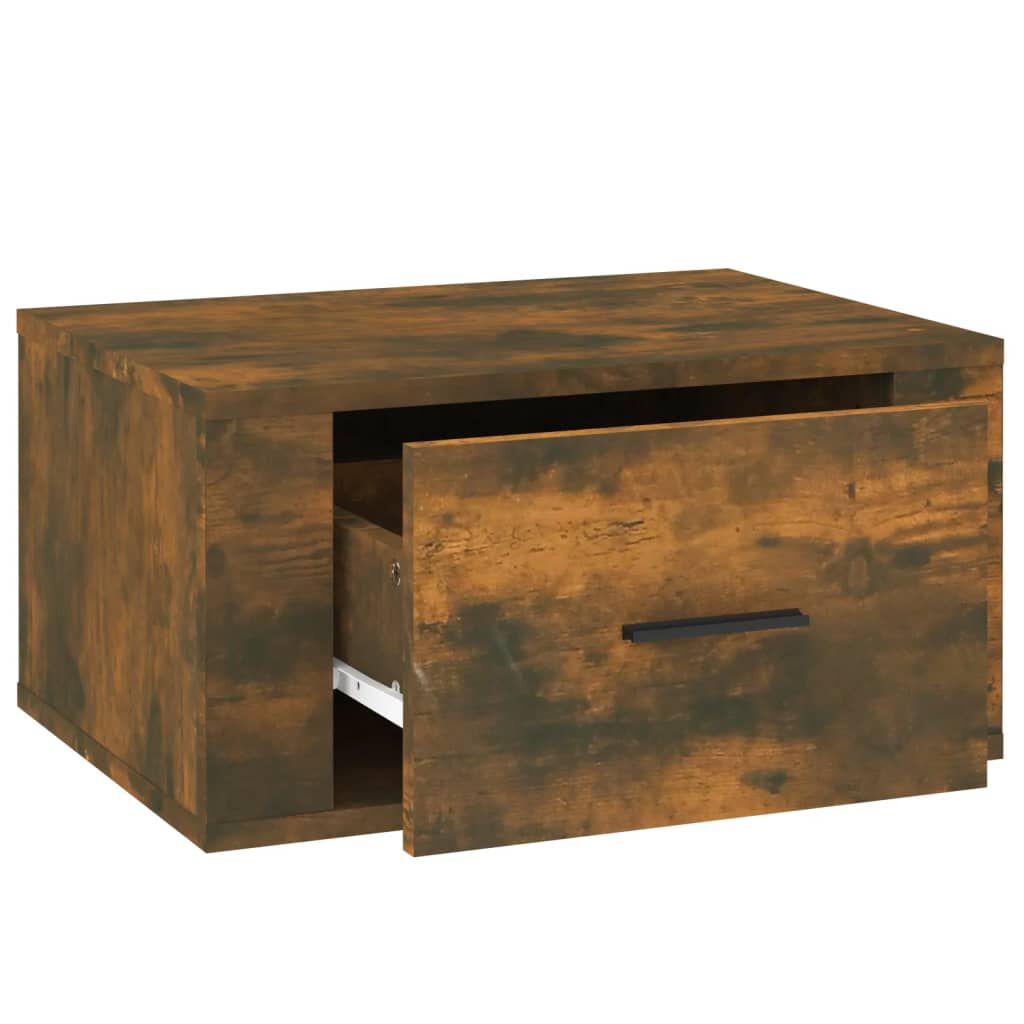vidaXL Κομοδίνα Επιτοίχια 2 τεμ. Καπνιστή Δρυς 50x36x25 εκ.