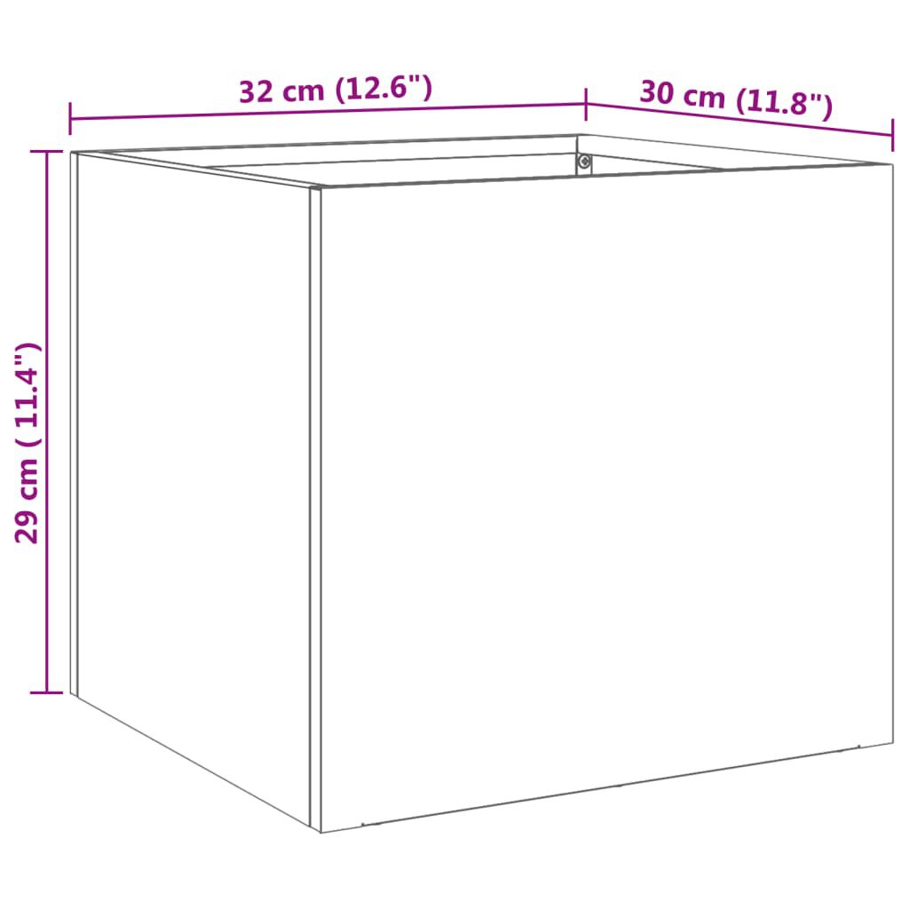 vidaXL Ζαρντινιέρα Ασημί 32 x 30 x 29 εκ. από Ανοξείδωτο Ατσάλι