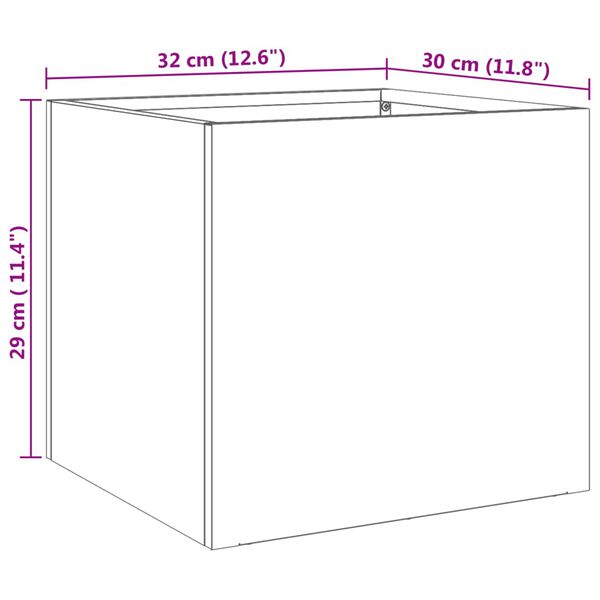 vidaXL Ζαρντινιέρα Ασημί 32 x 30 x 29 εκ. από Ανοξείδωτο Ατσάλι