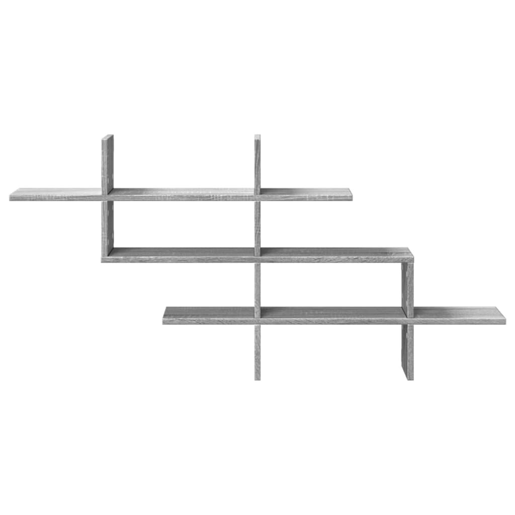 vidaXL Ραφιέρα Τοίχου Γκρι Sonoma 124,5x18x60,5 εκ. Επεξεργασμένο Ξύλο