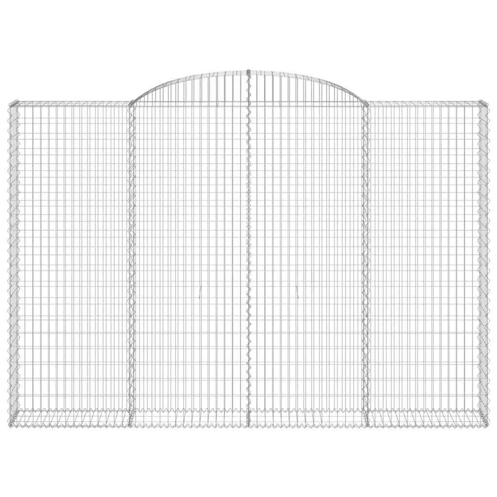 vidaXL Συρματοκιβώτια Τοξωτά 4 τεμ. 300x30x200/220 εκ. Γαλβαν. Ατσάλι