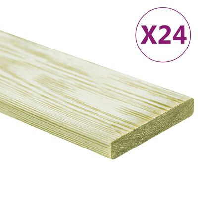 vidaXL Σανίδες Deck 24 τεμ. 2.88 μ² 1 μ. Εμποτισμένο Μασίφ Ξύλο Πεύκου
