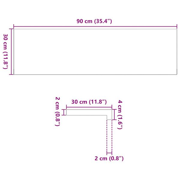 vidaXL Περβάζια παραθύρων 2 τεμ. Αν. Καφέ 90x30x2 εκ. Μασίφ Ξύλο Δρυός