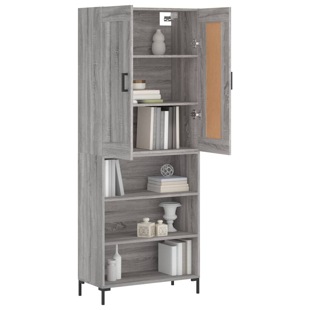 vidaXL Ντουλάπι Γκρι Sonoma 69,5 x 34 x 180 εκ. Επεξεργασμένο Ξύλο