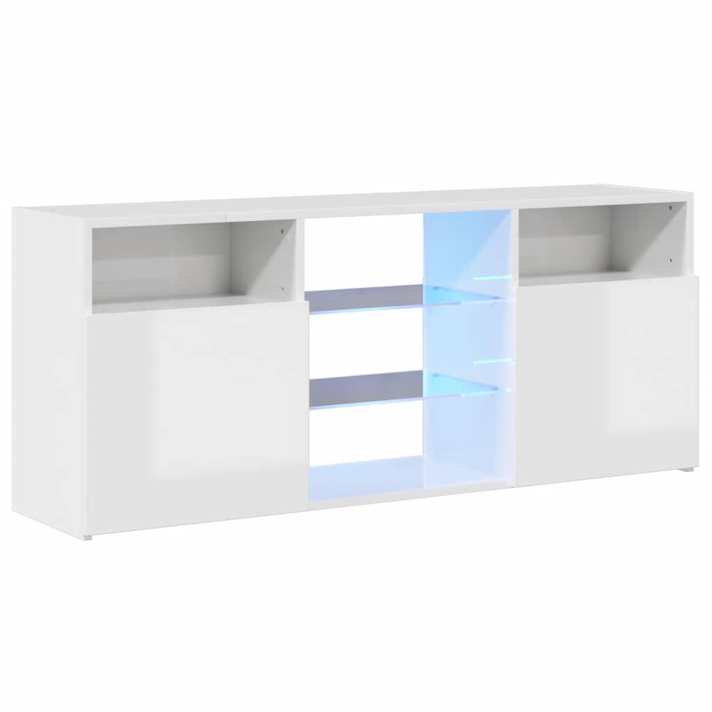 vidaXL Έπιπλο Τηλεόρασης με LED Γυαλιστερό Λευκό 120x30x50 εκ.