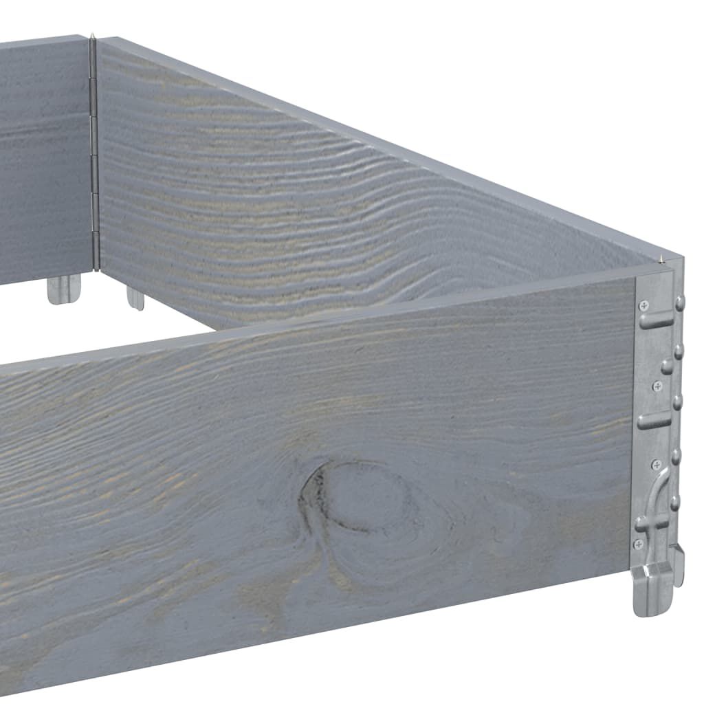 vidaXL Κολάρα Παλέτας Γκρι 120x80 εκ. από Μασίφ Ξύλο Πεύκου