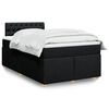 vidaXL Κρεβάτι Boxspring με Στρώμα Μαύρο 120x190 εκ. Υφασμάτινο