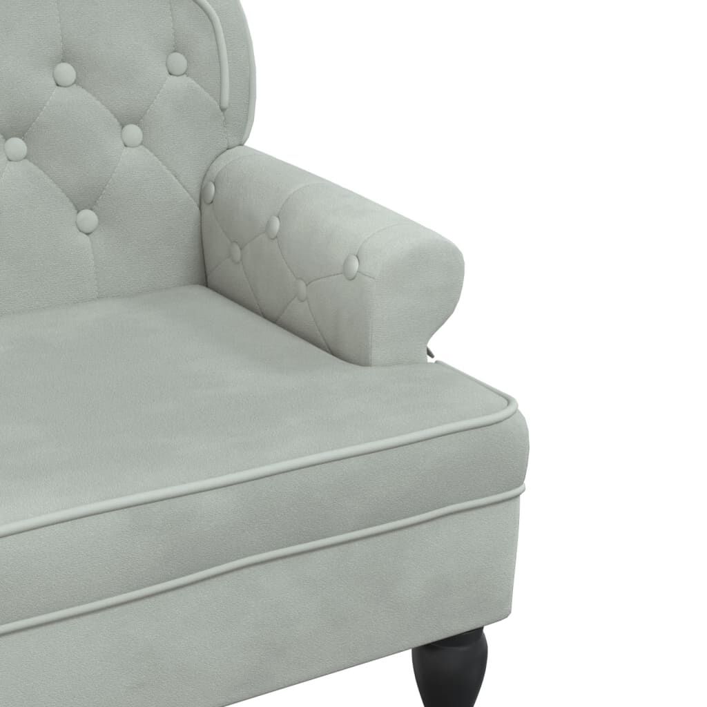 vidaXL Παγκάκι με Πλάτη Ανοιχτό Γκρι 119,5x64,5x75 εκ. Βελούδινο