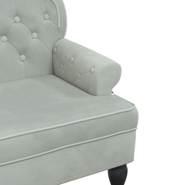 vidaXL Παγκάκι με Πλάτη Ανοιχτό Γκρι 119,5x64,5x75 εκ. Βελούδινο