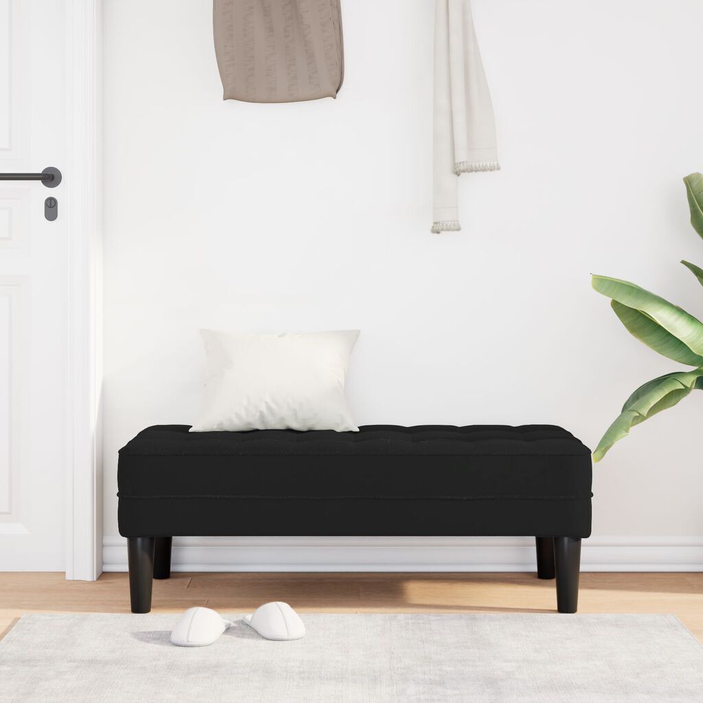 vidaXL Παγκάκι Μαύρο 113x57x39 εκ. Βελούδο