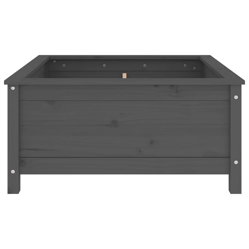 vidaXL Ζαρντινιέρα Γκρι 82,5 x 82,5 x 39 εκ. από Μασίφ Ξύλο Πεύκου