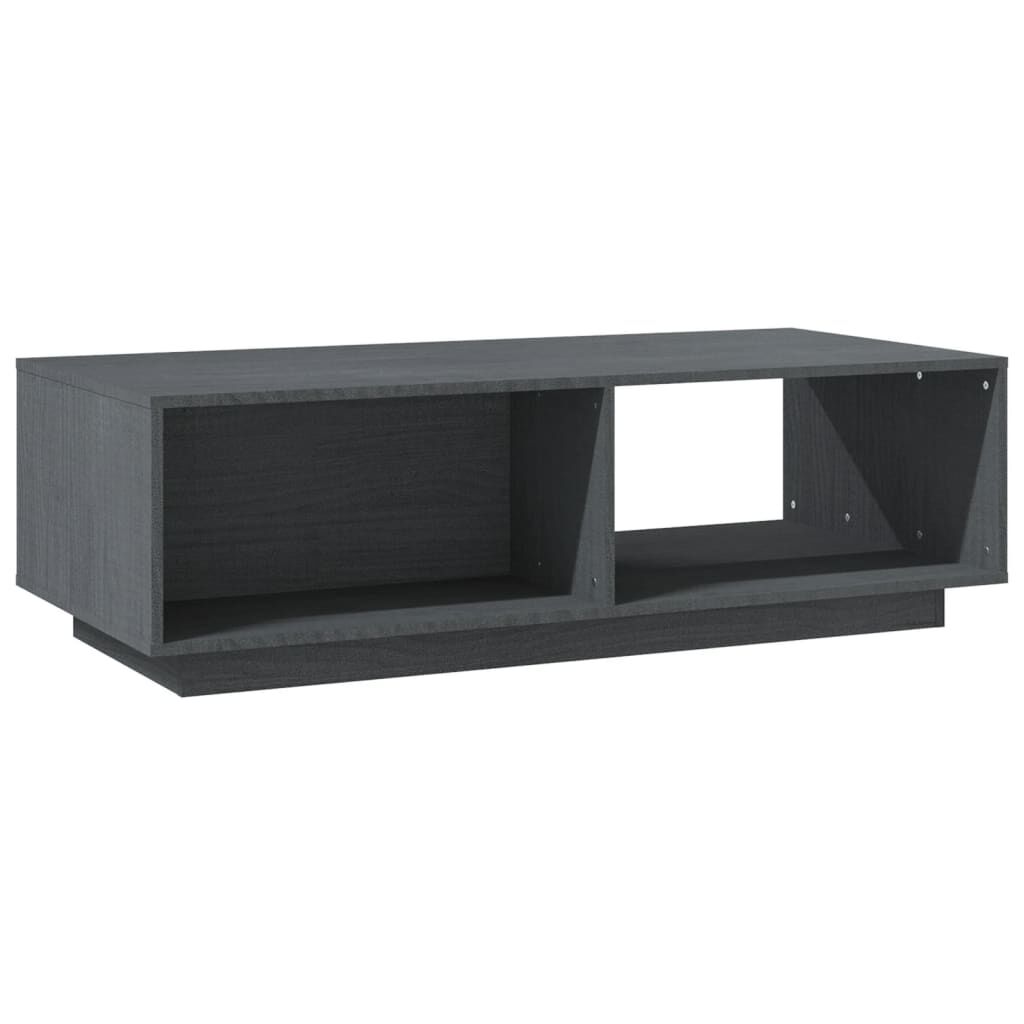 vidaXL Τραπεζάκι Σαλονιού Γκρι 110 x 50 x 33,5εκ από Μασίφ Ξύλο Πεύκου
