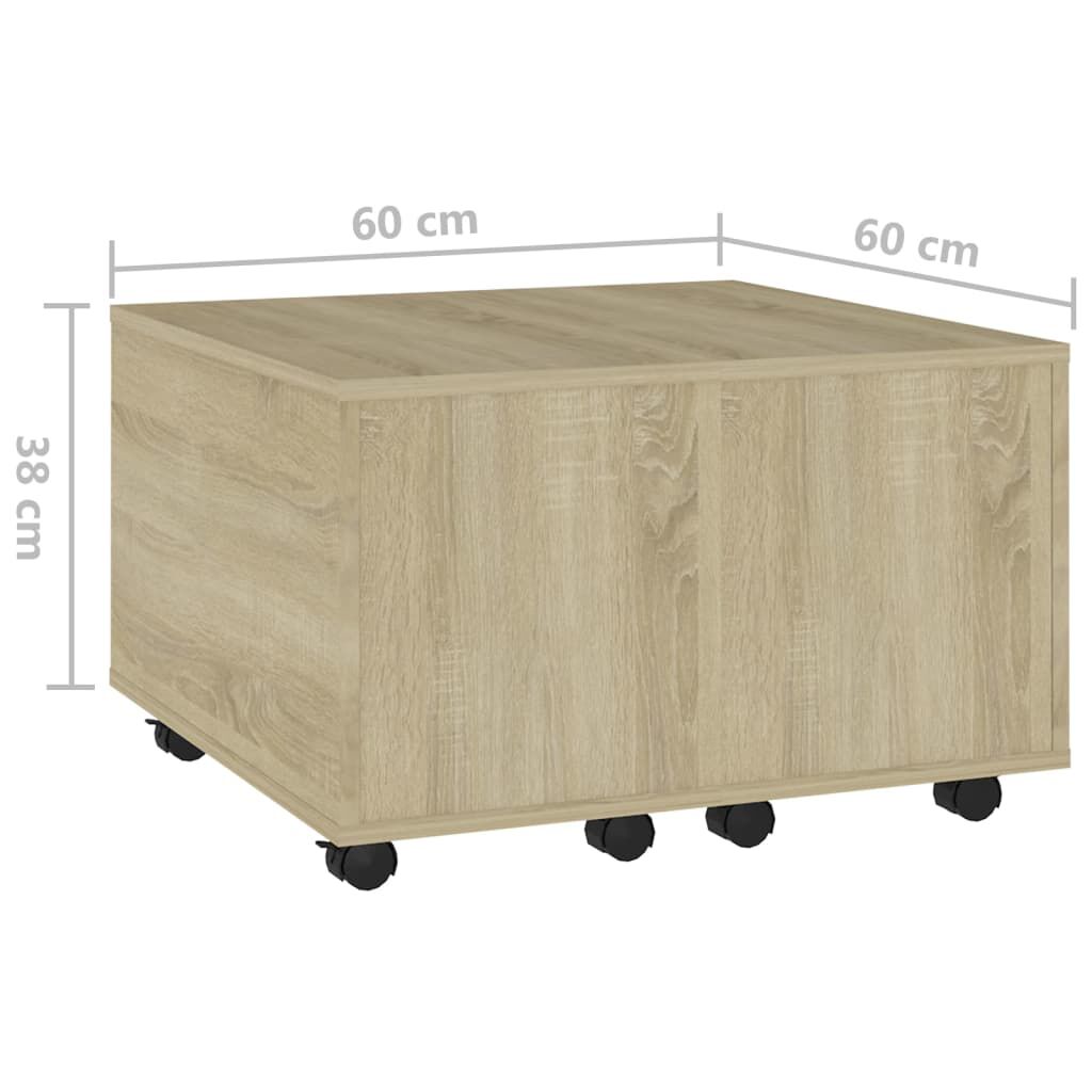 vidaXL Τραπεζάκι Σαλονιού Sonoma Δρυς 60 x 60 x 38 εκ. από Επεξ. Ξύλο