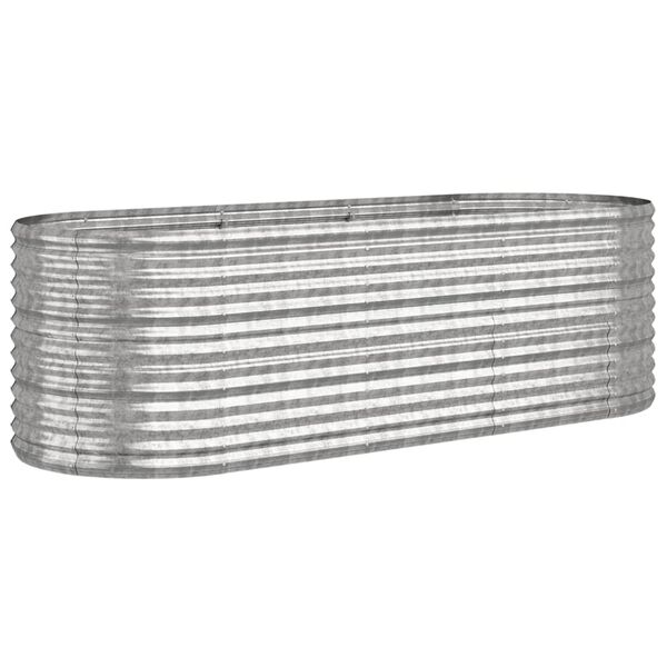 vidaXL Ζαρντινιέρα Ασημί 224x80x68 εκ. Ατσάλι με Ηλεκτρ. Βαφή Πούδρας