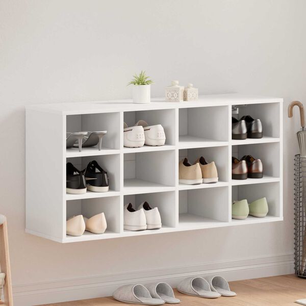 vidaXL Ντουλάπα Παπουτσιών Λευκό 52.5 x 30 x 50 εκ. Επεξεργασμένο ξύλο