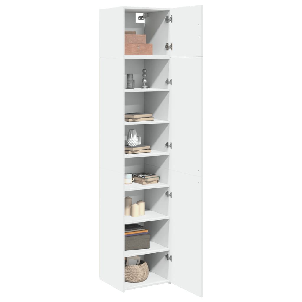 vidaXL Ντουλάπι Αποθήκευσης Στενό Λευκό 45x42,5x225 εκ. Επεξεργ. Ξύλο