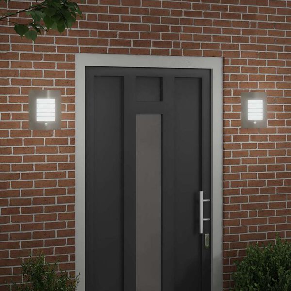 vidaXL Εξωτερικά Φωτιστικά Τοίχου 2 pcs Ασημί 23.5 x 10.5 x 26 εκ