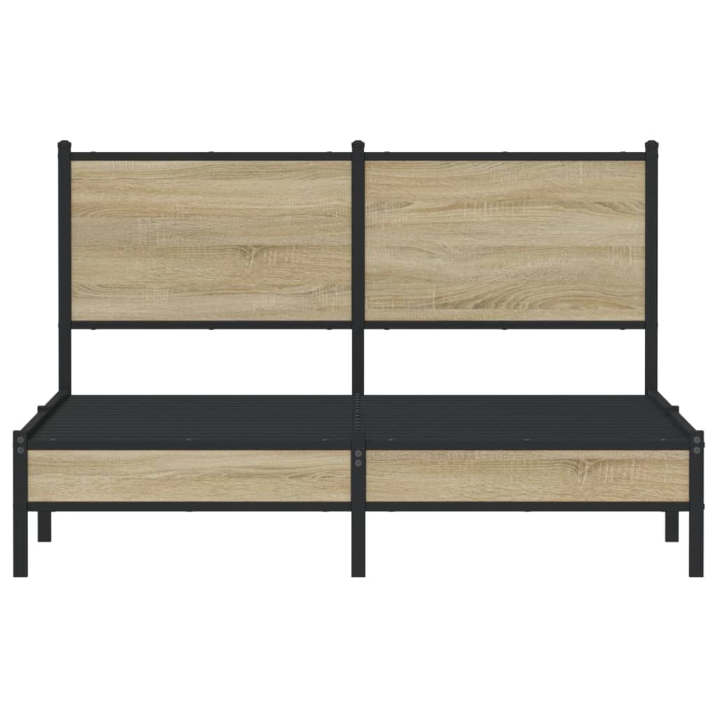 vidaXL Σκελετός Κρεβ. Χωρίς Στρώμα Sonoma Δρυς 140x200 εκ. Μεταλλικό