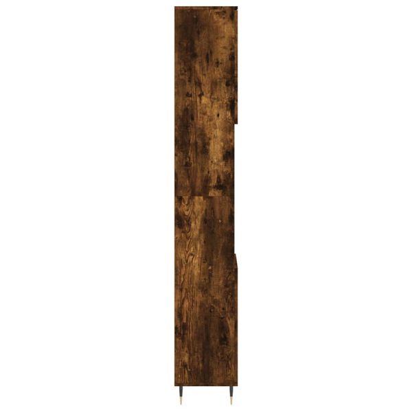 vidaXL Ντουλάπι Μπάνιου Καπνιστή Δρυς 30x30x190 εκ. Επεξεργασμένο Ξύλο