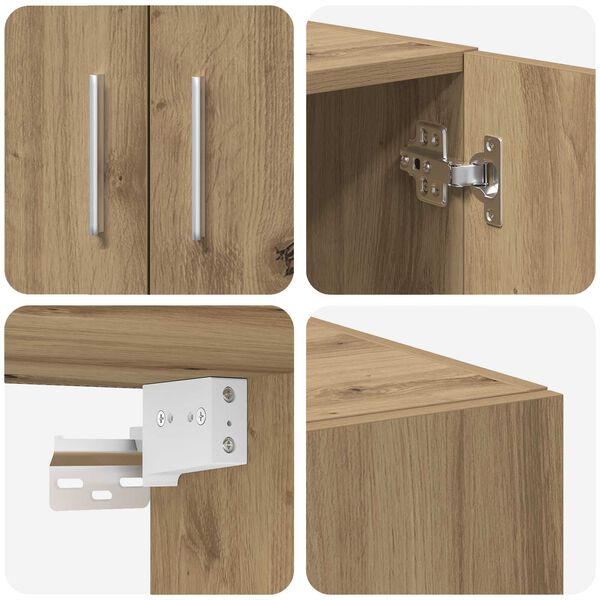 vidaXL Ντουλάπα Αποθήκευσης Ξύλο Δρυός 70x42.5x225 εκ. Επεξεργασμένο Ξύλο
