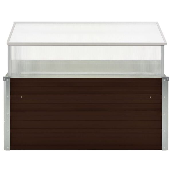vidaXL Θερμοκήπιο Σπορείο Καφέ 100x100x85 εκ. από Γαλβανισμένο Χάλυβα