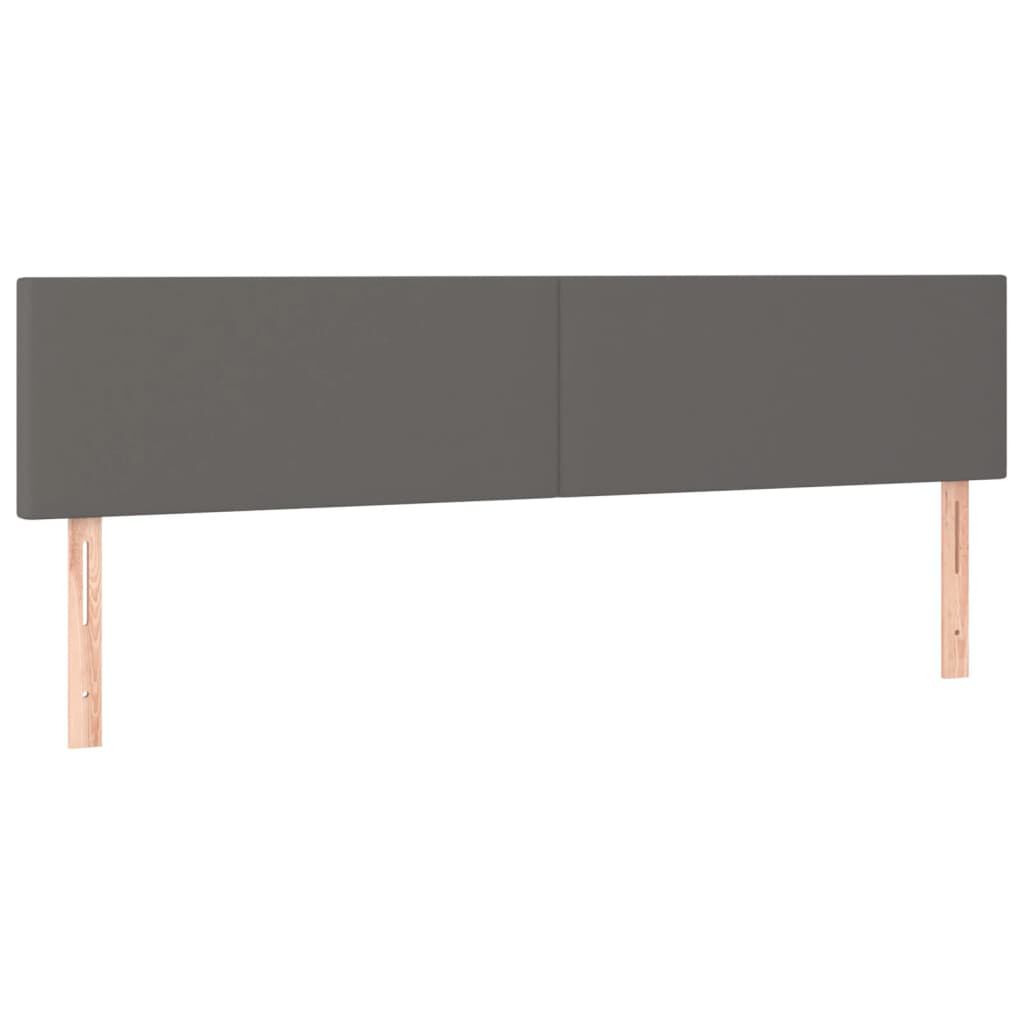 vidaXL Κεφαλάρια Κρεβατιού 2 τεμ. Γκρι80 x 5 x 78/88εκ.Συνθετικό Δέρμα
