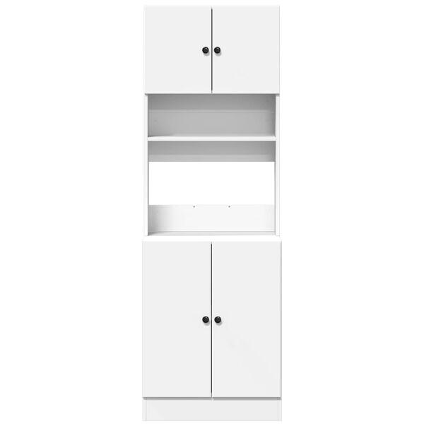 vidaXL Στήλη Κουζίνας Λευκή 60 x 50 x 180 εκ. από Επεξεργασμένο Ξύλο
