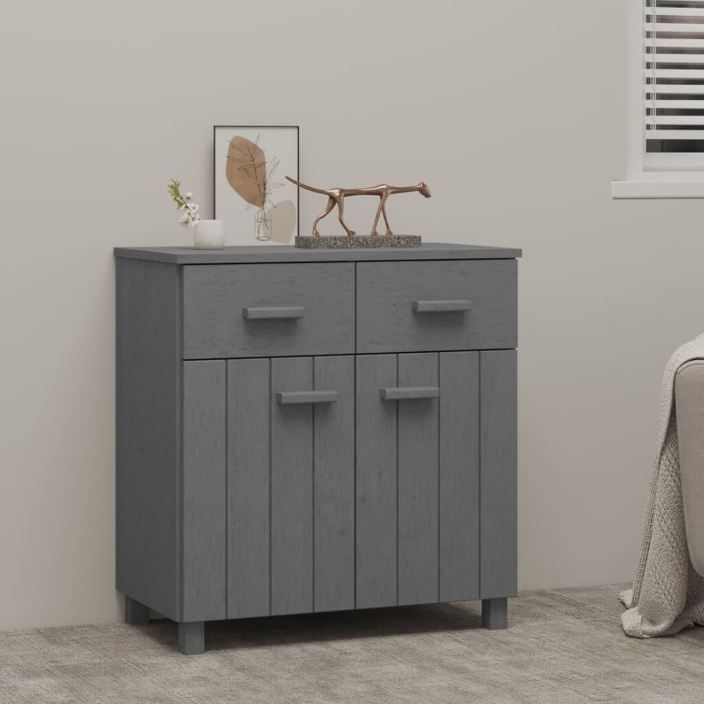 vidaXL Ντουλάπι Αποθήκευσης Σκούρο Γκρι 79x40x80 εκ. Μασίφ Ξύλο Πεύκου
