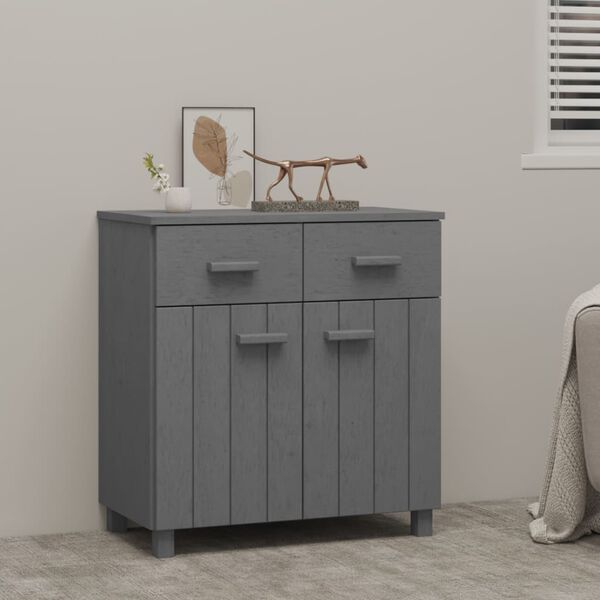 vidaXL Ντουλάπι Αποθήκευσης Σκούρο Γκρι 79x40x80 εκ. Μασίφ Ξύλο Πεύκου