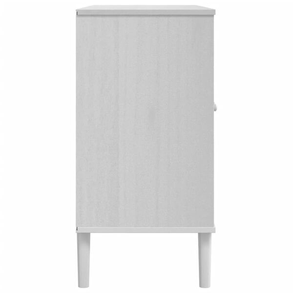 vidaXL Μπουφές SENJA Λευκό / Ρατάν 112 x 40 x 80 εκ. Μασίφ Ξύλο Πεύκου