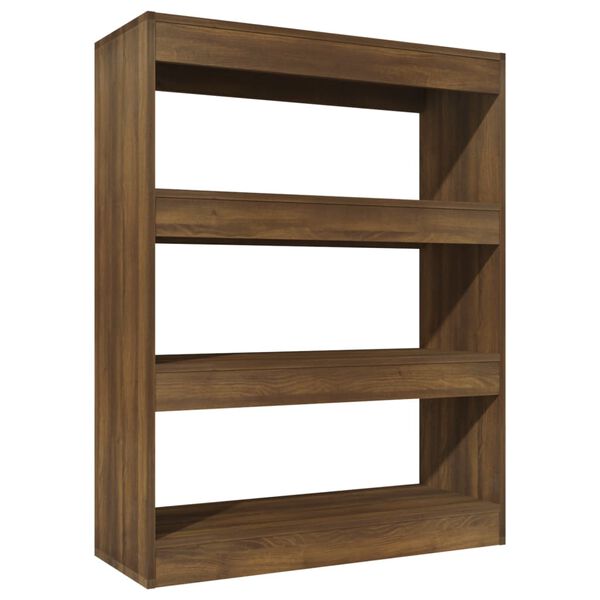 vidaXL Βιβλιοθήκη/Διαχωρ. Χώρου Καφέ Δρυς 80x30x103 εκ. Επεξεργ. Ξύλο