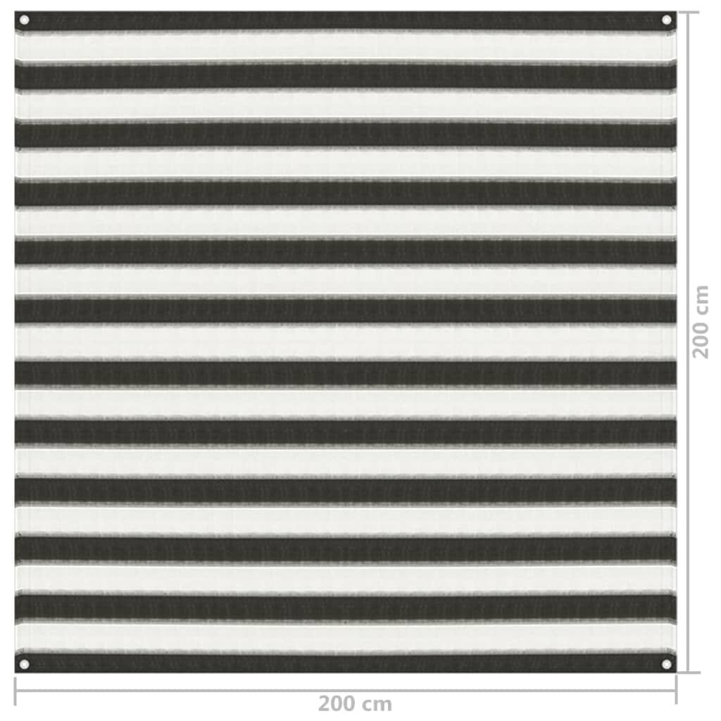 vidaXL Χαλί Σκηνής Ανθρακί/Λευκό 200 x 200 εκ.