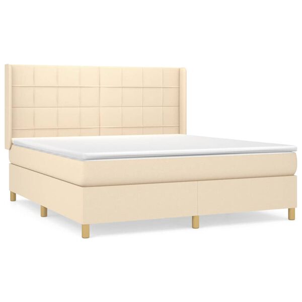 vidaXL &Kappa;&rho;&epsilon;&beta;ά&tau;&iota; Boxspring &mu;&epsilon; &Sigma;&tau;&rho;ώ&mu;&alpha; &Kappa;&rho;&epsilon;&mu; 180x200 &epsilon;&kappa;. &Upsilon;&phi;&alpha;&sigma;&mu;ά&tau;&iota;&nu;&omicron;