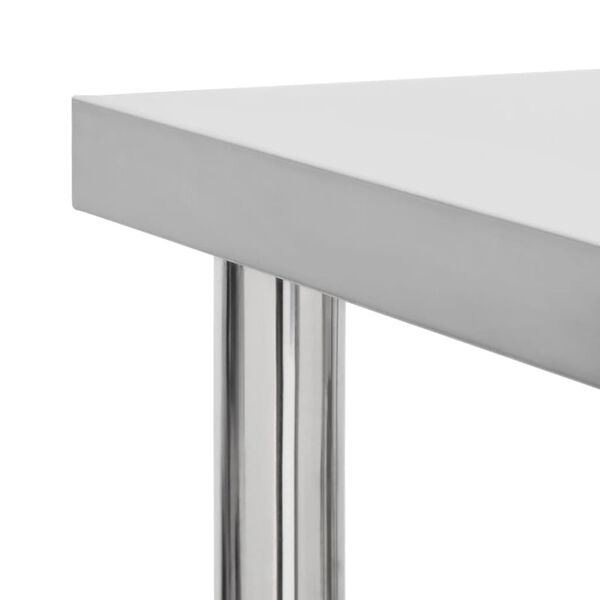 vidaXL Πάγκος Εργασίας Κουζίνας με Ροδάκια 60x30x85 εκ Ανοξείδ. Ατσάλι