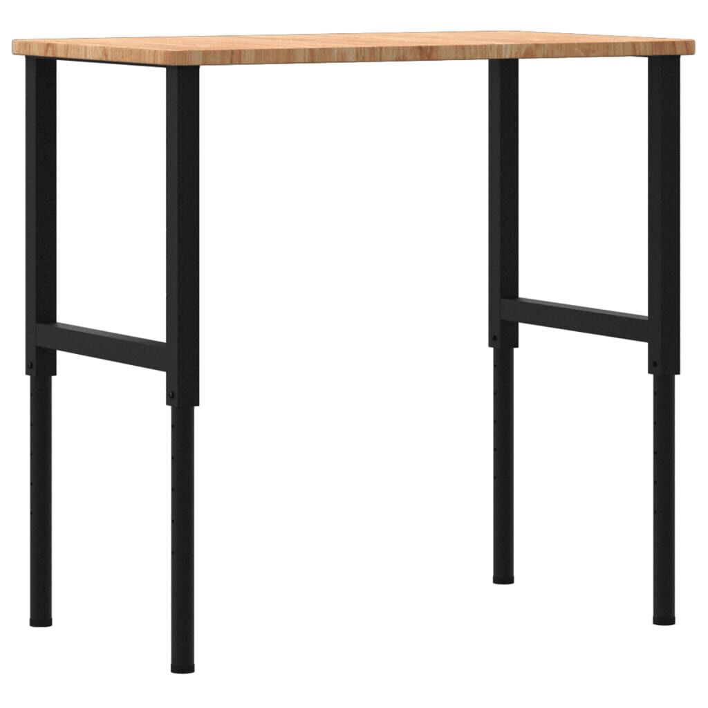 vidaXL Πάγκος Εργασίας Ορθογώνιος 100x60x(71,5-98) εκ Μασίφ Ξύλο Δρυός