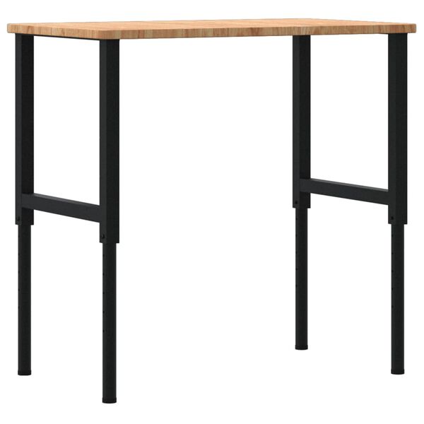 vidaXL Πάγκος Εργασίας Ορθογώνιος 100x60x(71,5-98) εκ Μασίφ Ξύλο Δρυός