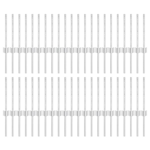 vidaXL Πό posts φράχτη 44 pcs Ασημί 80 cm Ατσάλι