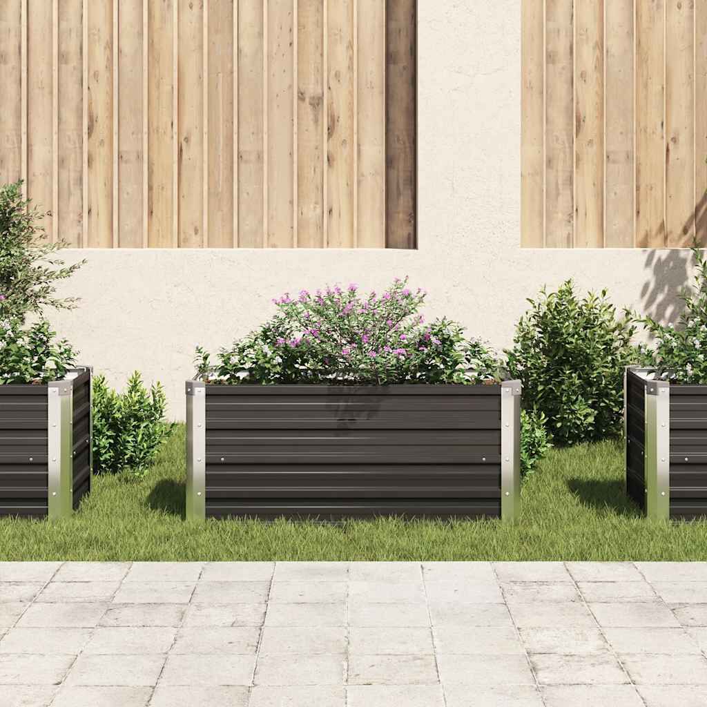 vidaXL Ζαρντινιέρα Υπερυψωμένη Ανθρακί 100x40x45 εκ. Γαλβαν. Χάλυβας