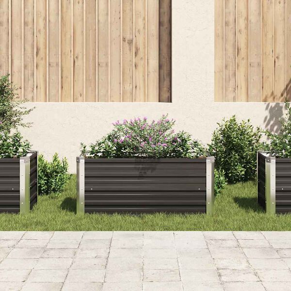 vidaXL Ζαρντινιέρα Υπερυψωμένη Ανθρακί 100x40x45 εκ. Γαλβαν. Χάλυβας