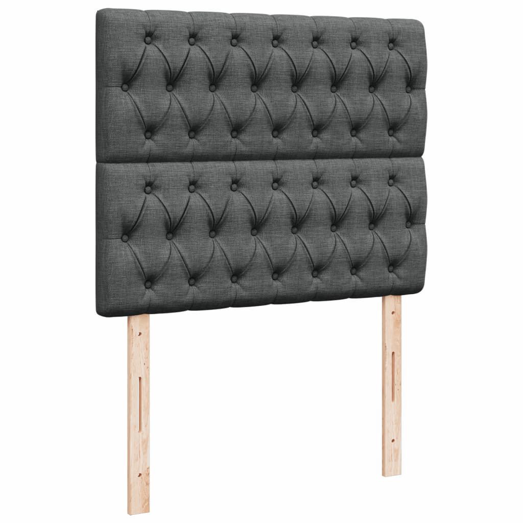 vidaXL Κρεβάτι Boxspring με Στρώμα Σκούρο Γκρι 120x200 εκ. Υφασμάτινο