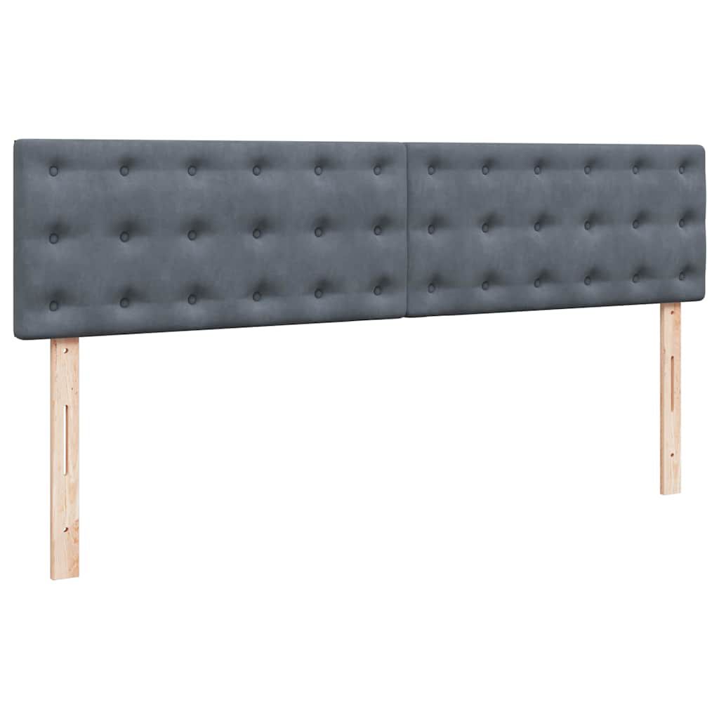vidaXL Οθωμανικό κρεβάτι με στρώμα & LEDs Σκούρο γκρι 180x200cm Velvet