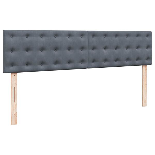 vidaXL Οθωμανικό κρεβάτι με στρώμα & LEDs Σκούρο γκρι 180x200cm Velvet