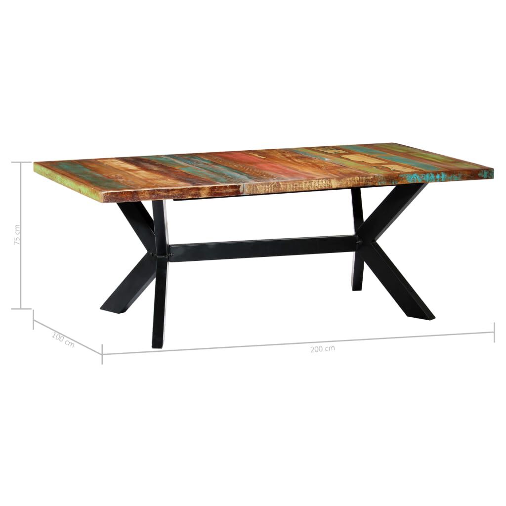 vidaXL Τραπεζαρία 200 x 100 x 75 εκ. από Μασίφ Ανακυκλωμένο Ξύλο