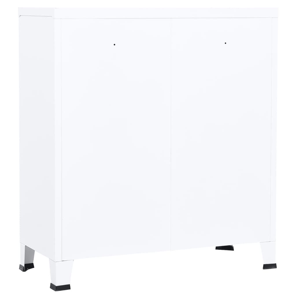 vidaXL Αρχειοθήκη Βιομηχανικού Στιλ Λευκή 90 x 40 x 100 εκ. Ατσάλινη