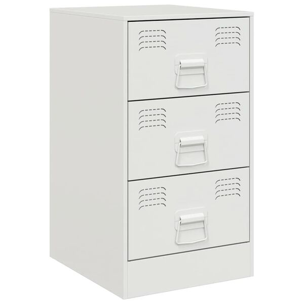 vidaXL Κομοδίνο Λευκό 34,5x39x62 εκ. από Χάλυβα