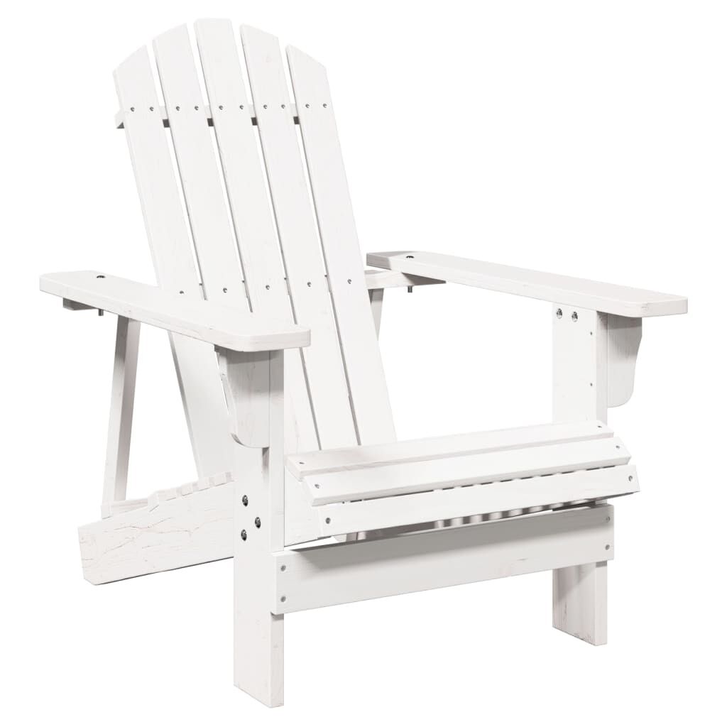 vidaXL Καρέκλα Adirondack Λευκή 69x85x90,5 εκ. από Ξύλο Ελάτης