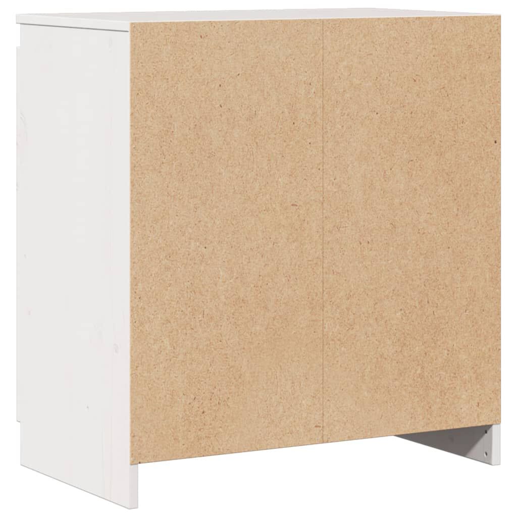 vidaXL Βοηθητικό Ντουλάπι Λευκό 60 x 36 x 65 εκ. από Μασίφ Ξύλο Πεύκου